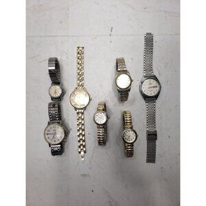 Mixed Lot Of 7 Women's Wrist Watches 2 Tone Untested For Parts Only